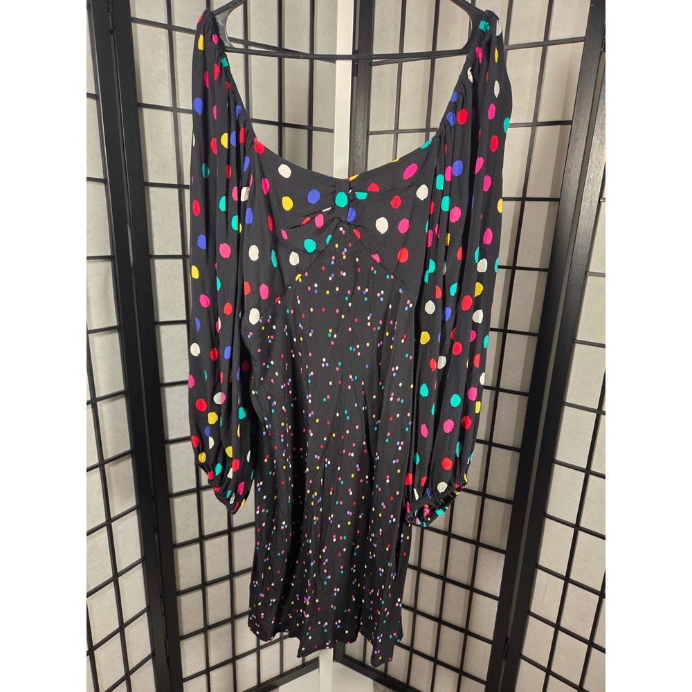 RIXO X Target Polka Dot 80s Vibe Long Sleeve Swing Dress Size 16/18
